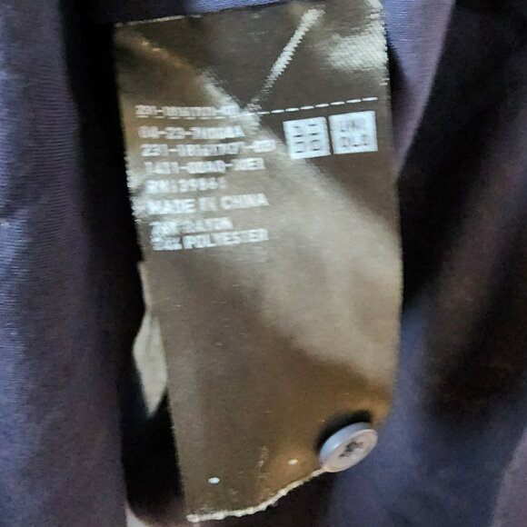 Uniqlo Blouse L Navy Blue 3/4 Sleeve Pullover Tunic Top Minimalist Preowned - Picture 6 of 7